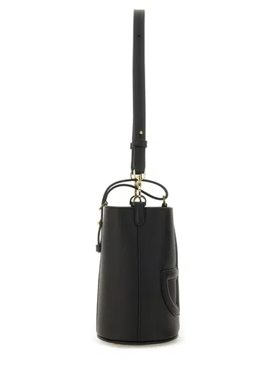 Patou Small Embossed Jp Bucket Bag In Black