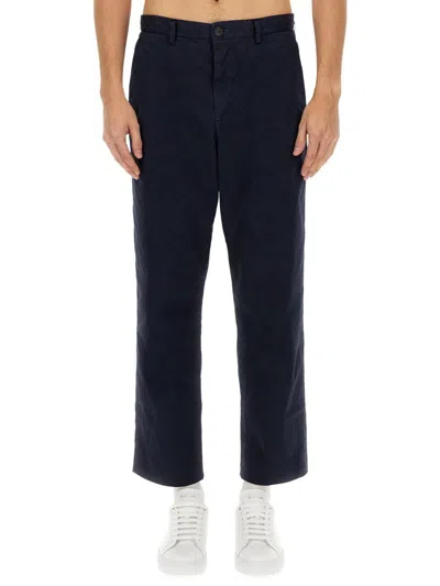 Shop Ps By Paul Smith Ps Paul Smith Cotton Pants In Blue