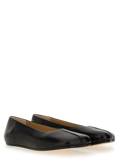 Shop Mm6 Maison Margiela Leather Ballerina In Black