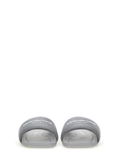 Alexander Wang Gray Aw Pool Slides In Grey