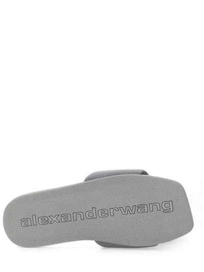 Alexander Wang Gray Aw Pool Slides In Grey