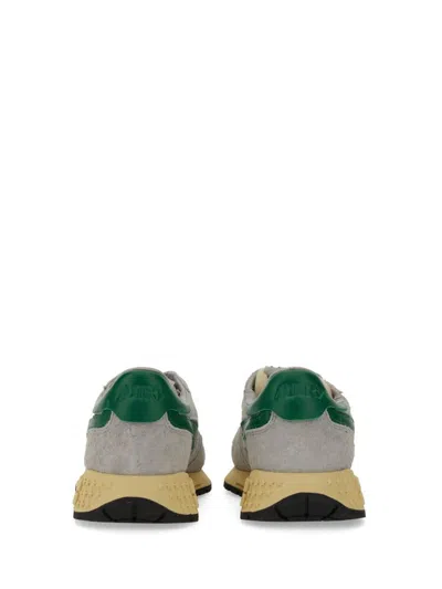 Autry Reelwind Super Vintage Grey Sneakers With Logo Patch On The Tongue And Contrasting Heel In Fabric An In Gray