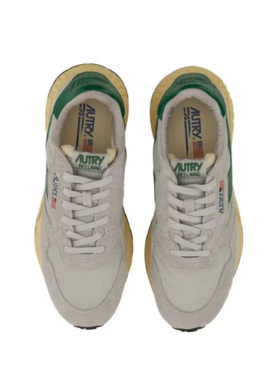Autry Reelwind Super Vintage Grey Sneakers With Logo Patch On The Tongue And Contrasting Heel In Fabric An In Gray