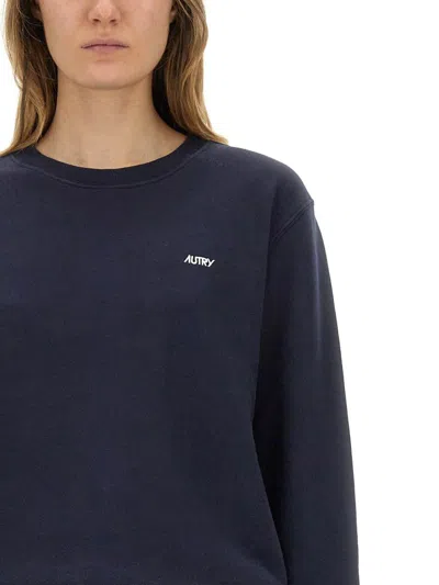 Autry Sweatshirt With Embroidered Logo Unisex In Blue