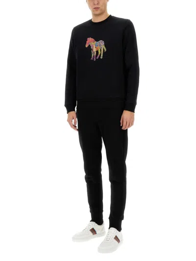 Ps By Paul Smith Ps Paul Smith Zebra Printed Crewneck Sweatshirt In Black