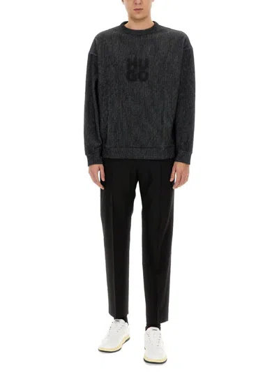 Hugo Boss Dinkam Mens Crew Neck Sweatshirt In Black
