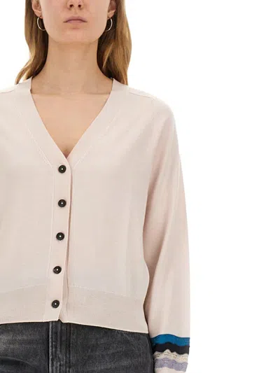 Ps By Paul Smith Ps Paul Smith "zig Zag" Cardigan In Beige