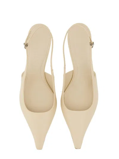 Aeyde Catrina Leather Kitten-heel Slingback Pumps In White