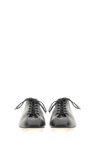 Aeyde Pointed Toe Nappa Leather Flats In Black