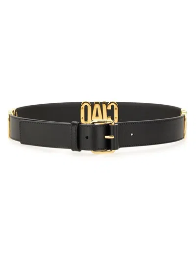 Moschino Adjustable Waist Belt In Black