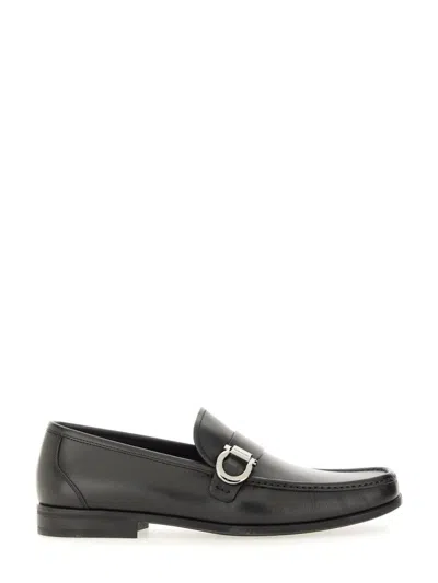 Ferragamo Moccasin With Gancini Ornament In Brown