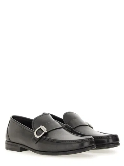 Ferragamo Moccasin With Gancini Ornament In Brown