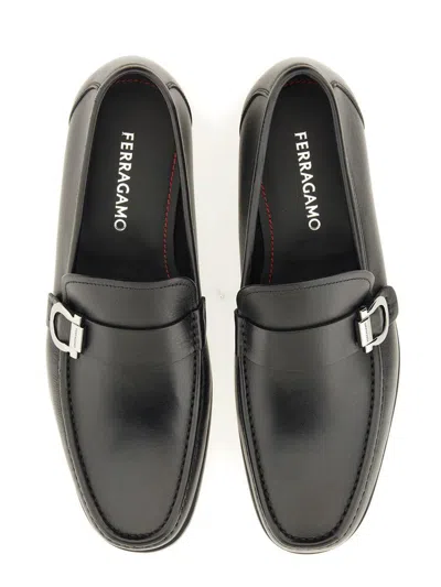 Ferragamo Moccasin With Gancini Ornament In Brown