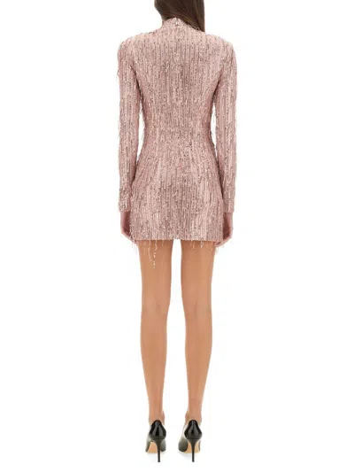 Shop Rotate Birger Christensen Mini Dress With Bangs In Pink
