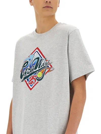 Casablanca Casa Way World Series Printed T-shirt In Gray
