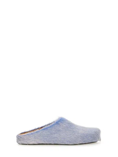 Marni Sabot Made Of Cowhide In Blue
