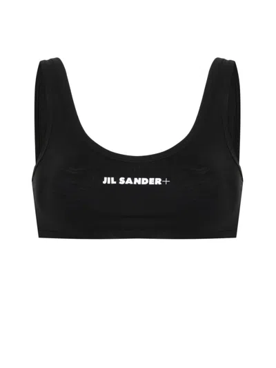 Jil Sander One-piece Black Bikini Top With Rounded Neckline In Black