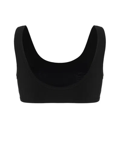 Jil Sander One-piece Black Bikini Top With Rounded Neckline In Black
