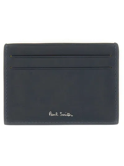 Paul Smith Men Leather Card Holder In Blue