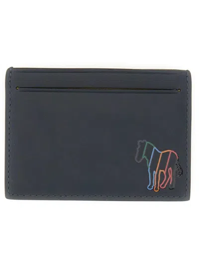 Paul Smith Men Leather Card Holder In Blue