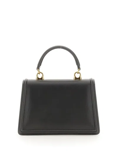 Dolce & Gabbana Small Devotion Molurus Python Skin Top Handle Bag In Black
