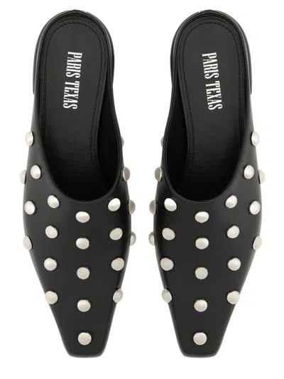 Paris Texas Studded Pointed Toe Mule In Black