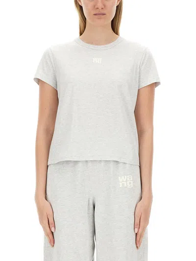 Alexander Wang T T By Alexander Wang Essential Shrunk T-shirt In Grey