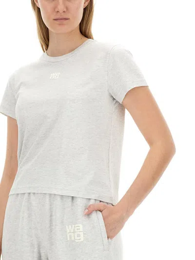 Alexander Wang T T By Alexander Wang Essential Shrunk T-shirt In Grey