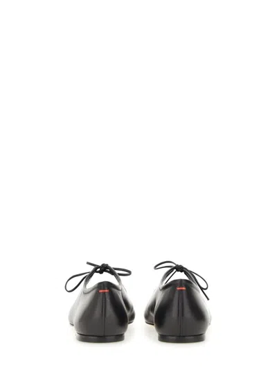 Aeyde Pointed Toe Nappa Leather Flats In Black