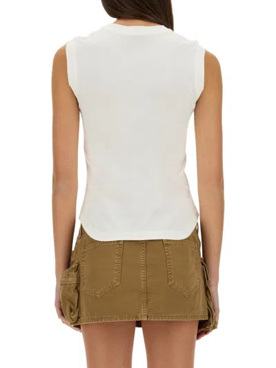 Attico Reese Cotton Jersey Tank Top In White