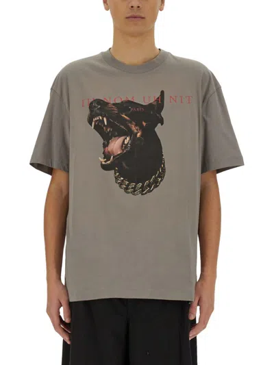 Ih Nom Uh Nit Dobermann Print T-shirt In Grey