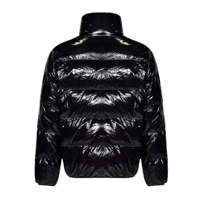Dsquared2 Black Down Jacket With Logo Patch On The Front In Tech Fabric Man In Black