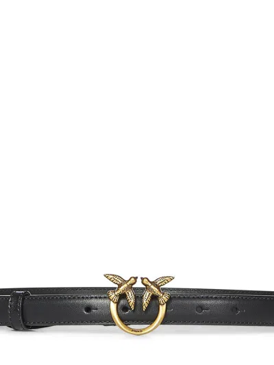 Pinko Fine Ceinture Avec Boucle Love Birds 1 Cm In Black