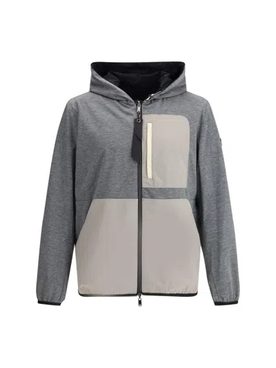 Moose Knuckles Black Reversible Jacket With Hood And Logo Patch On The Sleeve In Tech Fabric Man In Black
