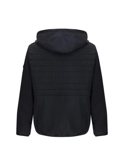 Moose Knuckles Black Reversible Jacket With Hood And Logo Patch On The Sleeve In Tech Fabric Man In Black
