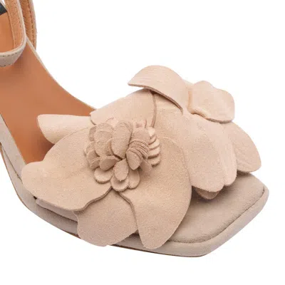 Angel Alarcon 85mm Leather Heeled Sandals In Beige