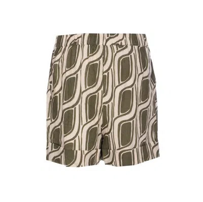 Liu •jo Liu Jo Green Pattern Ramie Shorts In Green
