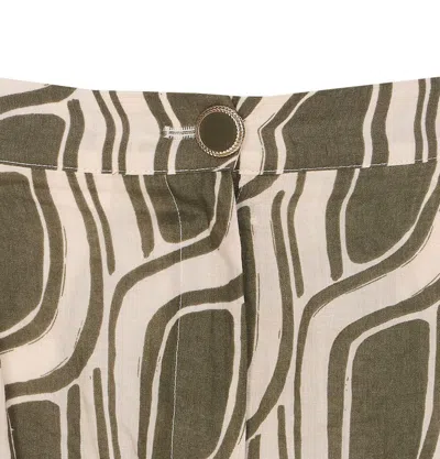 Liu •jo Liu Jo Green Pattern Ramie Shorts In Green