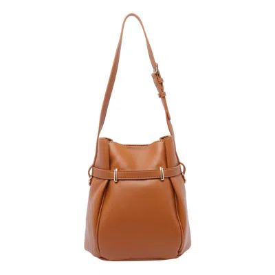 Liu •jo Bucket Bag With Buckle Detail And Top Handle In Brown