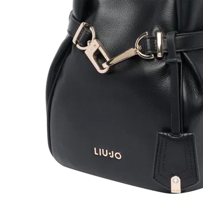 Liu •jo Bucket Bag With Buckle Detail And Gold-tone Hardware In Black