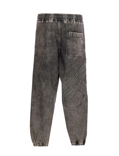 Diesel Track Pants With Embroidered Detail And Pockets In Grey