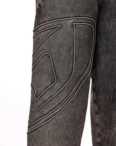 Diesel Track Pants With Embroidered Detail And Pockets In Grey