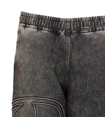 Diesel Track Pants With Embroidered Detail And Pockets In Grey