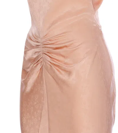 Victoria Beckham Light Pink Damask Dress With Gathering In Pink
