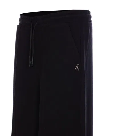 Patrizia Pepe Embossed Tie-dye Track Pants In Black