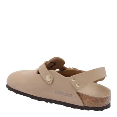 Birkenstock Nubuk Leather Tokio Clog Shoes In Beige