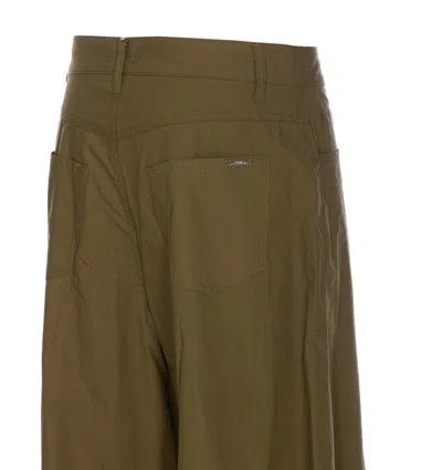 Liu •jo Wide-leg Flared Trousers With Back And Side Pockets In Green
