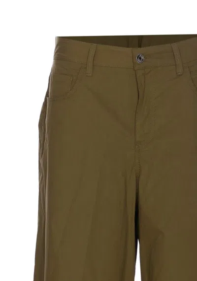 Liu •jo Wide-leg Flared Trousers With Back And Side Pockets In Green