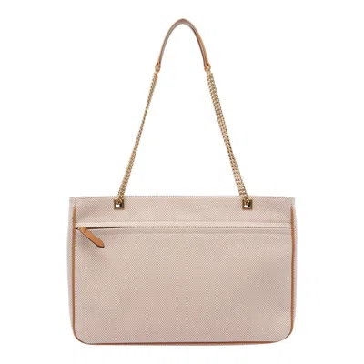 Valentino Garavani Garavani Viva Superstar Medium Canvas Shopping Bag Woman Natural/spice Uni In Brown