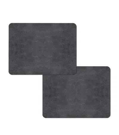 Hestialiving Everyday Set Of 2 Prestige Rectangular Placemats In Grey